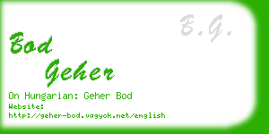 bod geher business card